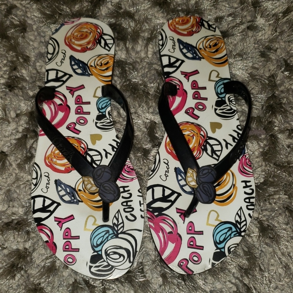 Coach poppy flip flops